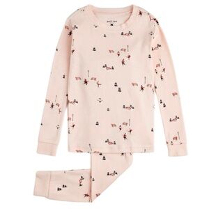 NWT Petit Lem‎ Girls Pond Skating Pajama Set Winter Cozy Soft Organic Cotton
